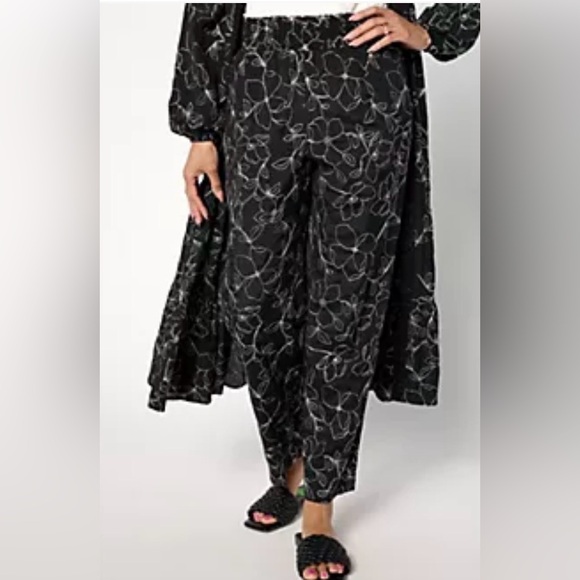 Set- Isaac Mizrahi Live! Regular Bridgehampton Embroidered Gauze matching set - Picture 14 of 15